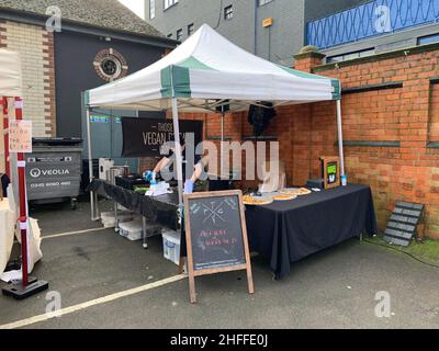 Veganer Lebensmittelmarkt Wolverton Milton Keynes Großbritannien Stockfoto