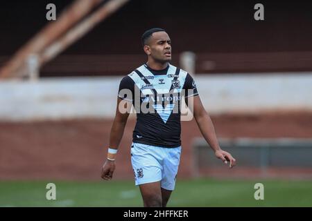 Jordan Johnstone (21) von Hull FC während des Spiels in Bradford, Vereinigtes Königreich am 1/16/2022. (Foto von James Heaton/News Images/Sipa USA) Stockfoto