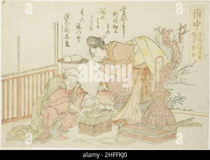 Fuchu, aus einer unbetitelten Serie der 53 Stationen des Tokaido, Japan, c. 1804. Stockfoto