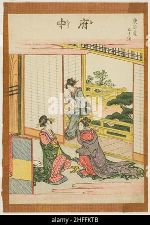 Fuchu, aus der Serie "53 Stationen des Tokaido (Tokaido gojusan tsugi)", Japan, c.. 1806. Stockfoto