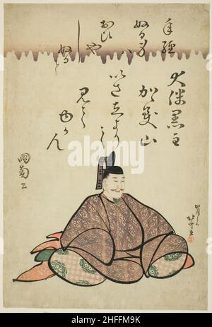 Der Dichter Otomo no Kuronushi, aus der Serie Six Immortal Poets (Rokkasen), Japan, c. 1810. Stockfoto