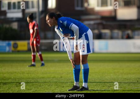 Preston, Großbritannien. 16th Januar 2022. Preston, England, Januar 16th 2 Jade Richards (#6 Blackburn Rovers) während des FA Womens Championship-Spiels zwischen Blackburn Rovers und Bristol City im Sir Tom Finney Stadium in Preston, England Paul Roots/SPP Credit: SPP Sport Press Foto. /Alamy Live News Stockfoto