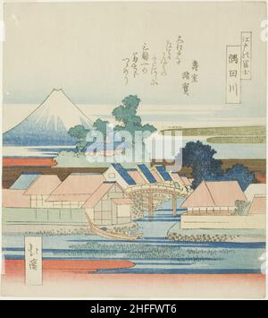 Der Sumida-Fluss (Sumidagawa), aus der Serie „Blick auf den Berg Fuji von Edo (Edo no Fuji)“, c. 1832. Stockfoto