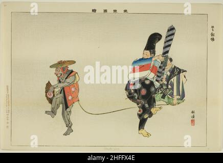 Utsubo-saru, aus der Serie "Bilder ohne Aufführungen (Nogaku Zue)", 1898. Stockfoto