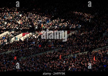 London, Großbritannien. 16th. Januar 2022: London Stadium, London, England; Premier League Football West Ham versus Leeds; London Stadium im Paket Credit: Action Plus Sports Images/Alamy Live News Stockfoto