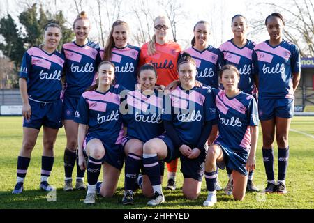 London, Großbritannien. 16th Januar 2022. Teamfoto von Dulwich Hamlet vor dem Premier-Spiel der Frauen in London und South East zwischen Dulwich Hamlet und New London Lionesses auf dem Champion Hill in London, England. Liam Asman/SPP Credit: SPP Sport Press Photo. /Alamy Live News Stockfoto