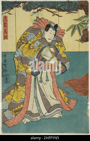 Der Schauspieler Ichikawa Danjuro VIII als Mashiba Hisatsugu, 1851. Stockfoto