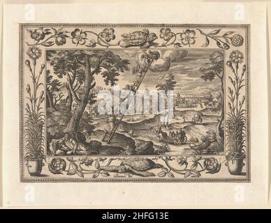 Jakobs Traum, aus Landschaften mit Szenen aus dem Alten und Neuen Testament und Jagdszenen, 1584. Stockfoto