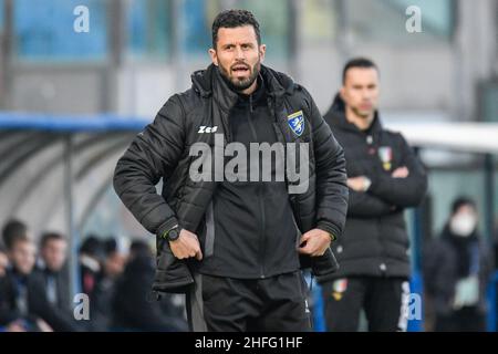 Pisa, Italien. 15th Januar 2022. Cheftrainer Fabio Grosso (Frosinone) während AC Pisa vs Frosinone Calcio, Italienisches Fußballspiel der Serie B in Pisa, Italien, Januar 15 2022 Quelle: Independent Photo Agency/Alamy Live News Stockfoto