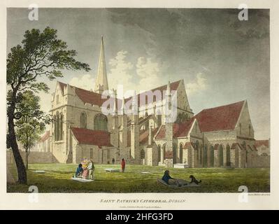 Saint Patrick's Cathedral, Dublin, veröffentlicht im März 1793. Stockfoto