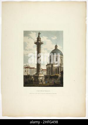 Trajan-Säule, einundzwanzig aus den Ruinen Roms, veröffentlicht am 1st. Mai 1798. Stockfoto