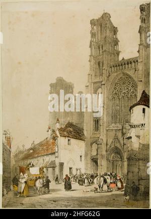 Malerische Architektur in Paris, Gent, Antwerpen, Touen usw., 1839. Stockfoto