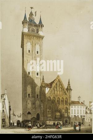 Malerische Architektur in Paris, Gent, Antwerpen, Touen usw., 1839. Stockfoto