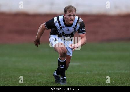 Bradford, Großbritannien. 16th Januar 2022. Jordan Johnstone (21) von Hull FC während des Spiels in Bradford, Vereinigtes Königreich am 1/16/2022. (Foto von James Heaton/News Images/Sipa USA) Quelle: SIPA USA/Alamy Live News Stockfoto