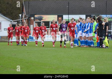 Preston, Großbritannien. 16th Januar 2022. Preston, England, Januar 16th 2 die Teams stehen vor dem FA Womens Championship-Spiel zwischen Blackburn Rovers und Bristol City im Sir Tom Finney Stadium in Preston, England Paul Roots/SPP Credit: SPP Sport Press Foto. /Alamy Live News Stockfoto