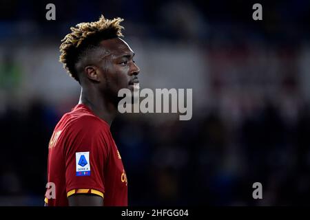 Rom, Italien. 16th Januar 2022. Tammy Abraham von AS Roma während des Fußballspiels der Serie A zwischen AS Roma und Cagliari Calcio im Olimpico-Stadion in Rom (Italien), 16th. Januar 2022. Foto Andrea Staccioli/Insidefoto Kredit: Insidefoto srl/Alamy Live News Stockfoto