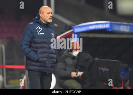 Salerno, Italien. 15th Januar 2022. (1/15/2022) Stefano Colantuono (US Salernitana) während der Serie Ein Spiel zwischen US Salernitana 1919 und SS Lazio im Stadio Arechi. Latium gewinnt 3:0. (Foto: Agostino Gemito/Pacific Press/Sipa USA) Quelle: SIPA USA/Alamy Live News Stockfoto