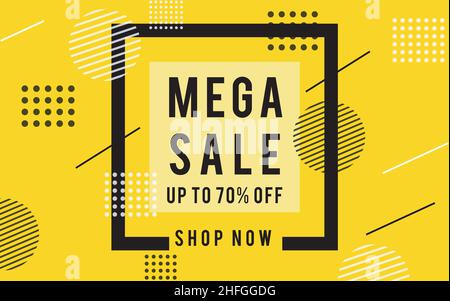 Abstraktes farbenfrohes Mega Sale-Design. Stock Vektor