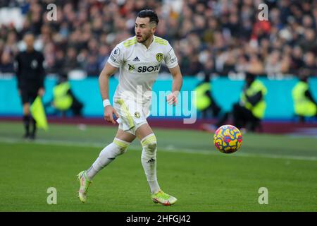 LONDON, Großbritannien JAN 16th Jack Harrison von Leeds United während des Premier League-Spiels zwischen West Ham United und Leeds United im London Stadium, Stratford am Sonntag, 16th. Januar 2022. (Kredit: Michael Driver | MI Nachrichten) Kredit: MI Nachrichten & Sport /Alamy Live Nachrichten Stockfoto