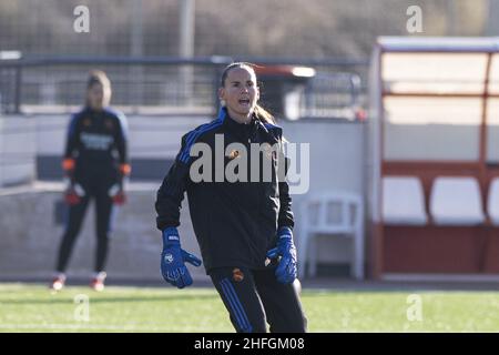 Madrid, Spanien. 16th Januar 2022. Méline Gérard (24) beim Aufwärmen gegen Rayo Vallecano in der Rayo Vallecano Sports City Alvaro Medanda/SPP Quelle: SPP Sport Press Foto. /Alamy Live News Stockfoto