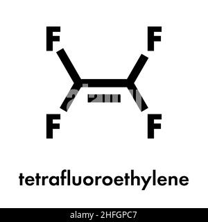 Tetrafluorethylen (TFE), Polytetrafluorethylen (PTFE) Polymer Baustein. PTFE ist in Nicht-Antihaftbeschichtung für Kochgeschirr und als Schmiermittel. S Stock Vektor