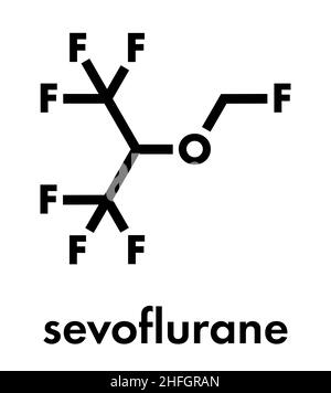 Sevofluran-Inhalationsanhansemolekül. Skelettformel. Stock Vektor