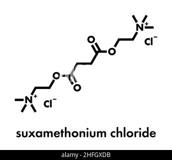 Suxamethonium-chlorid (Succinylcholin) muskelentspannender Wirkstoff-Molekül. Skelettformel. Stock Vektor