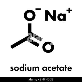 Natriumacetat-Salz, chemische Struktur. Skelettformel. Stock Vektor