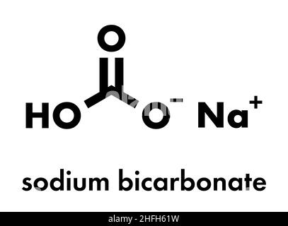 Natriumbicarbonat-Salz, chemische Struktur. Skelettformel. Stock Vektor