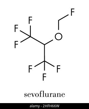 Sevofluran-Inhalationsanhansemolekül. Skelettformel. Stock Vektor