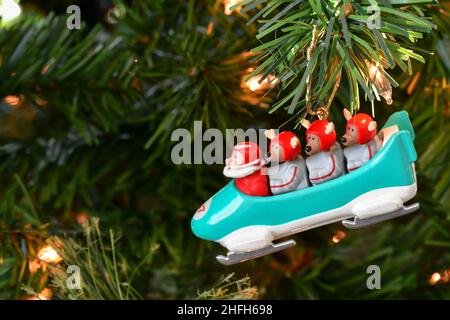 Saisonale Weihnachten Weihnachtsdekoration im Winter Stockfoto
