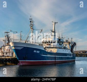 Göteborg, Schweden - november 21 2021: Fischerschiff Rön liegt in Fiskebäck Stockfoto