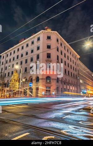 Göteborg, Schweden - november 28 2021: Außenansicht der Pustevik Bar und des Konzertsaals im Järntorget Stockfoto