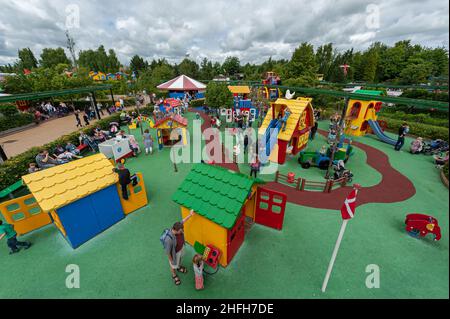 Billund, Dänemark - Juni 26 2011: Blick über Duplo Land im Legoland Billund Stockfoto