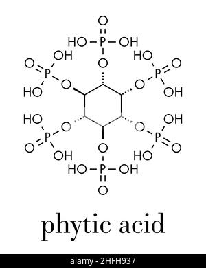 Phytinsäure (Hexakisphosphate, IP6, Phytat) Molekül. In Samen und ...