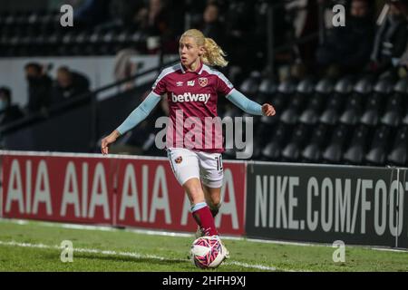 London, Großbritannien. 16th Januar 2022. London, England, 16th. Januar 2022 # während des Fußballspiels der FA Womens Super League zwischen Tottenham Hotspur und West Ham im Hive Stadium in London. Frauen, Fußball, WSL. Richard Callis/SPP Kredit: SPP Sport Pressefoto. /Alamy Live News Stockfoto
