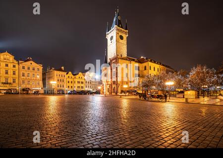 Pferdekutsche in Prag Weihnachten Stockfoto