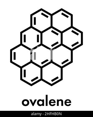 Ovalene polyzyklischen aromatischen Kohlenwasserstoffen Molekül. Skelettmuskulatur Formel. Stock Vektor