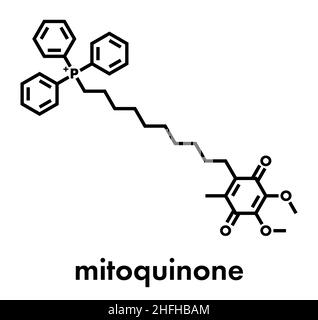 Mitoquinone oder mitoQ Molekül. Skelettmuskulatur Formel. Stock Vektor