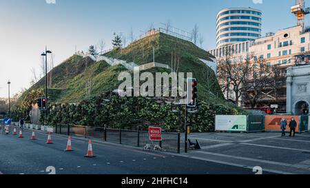 Marble Arch Mound in London wird geschlossen. Stockfoto