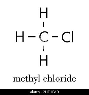 Chlormethan (Methylchlorid)-Molekül. Skelettformel. Stock Vektor
