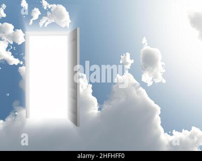 Tor zu anderen Welten. Surreale Kunst. 3D Rendering Stockfoto