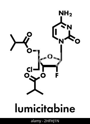 Lumicitabine RSV Droge Molekül. Skelettmuskulatur Formel. Stock Vektor