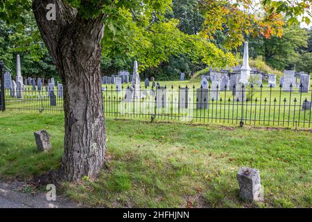 Der Center Cemetery in New Salem, Massachusetts Stockfoto