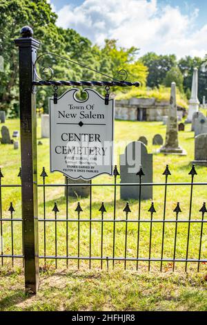 Der Center Cemetery in New Salem, Massachusetts Stockfoto