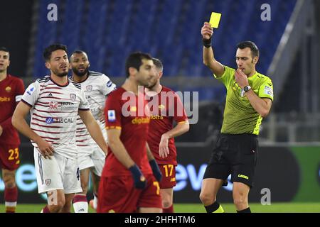 Rom, Italien. 16th Januar 2022. Schiedsrichter Lorenzo Maggioni am 22th. Tag der Serie A Meisterschaft zwischen A.S. Roma und Cagliari Calcio am 16th. Januar 2022 im Stadio Olimpico in Rom, Italien. Kredit: Unabhängige Fotoagentur/Alamy Live Nachrichten Stockfoto