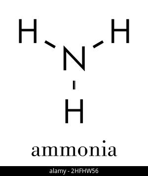 Ammoniak (NH3)-Molekül. Skelettformel. Stock Vektor