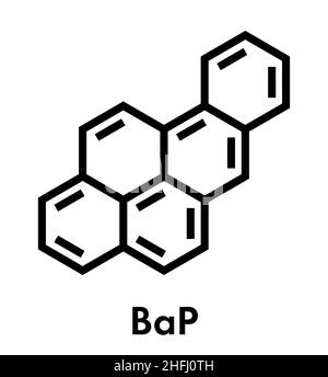 Benzo[a]pyren (BaP) Polyzyklische aromatische Kohlenwasserstoffe Molekül. Skelettmuskulatur Formel. Stock Vektor