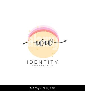 WW Handschrift Logo Vektor Kunst der ersten Unterschrift, Hochzeit, Mode, jewerly, Boutique, Blumen und botanische mit kreativer Vorlage für jedes Unternehmen Stock Vektor