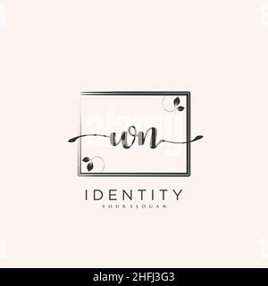 WN Handschrift Logo Vektor Kunst der ersten Unterschrift, Hochzeit, Mode, jewerly, Boutique, Blumen und botanische mit kreativer Vorlage für jedes Unternehmen Stock Vektor